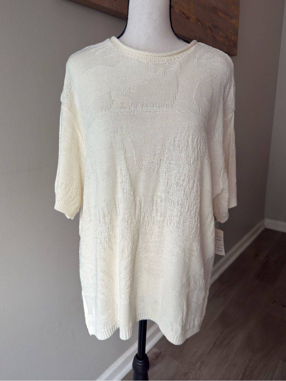 Vintage 80s 90s Southern Lady Safari Wildlife Knit Sweater XL NWT USA